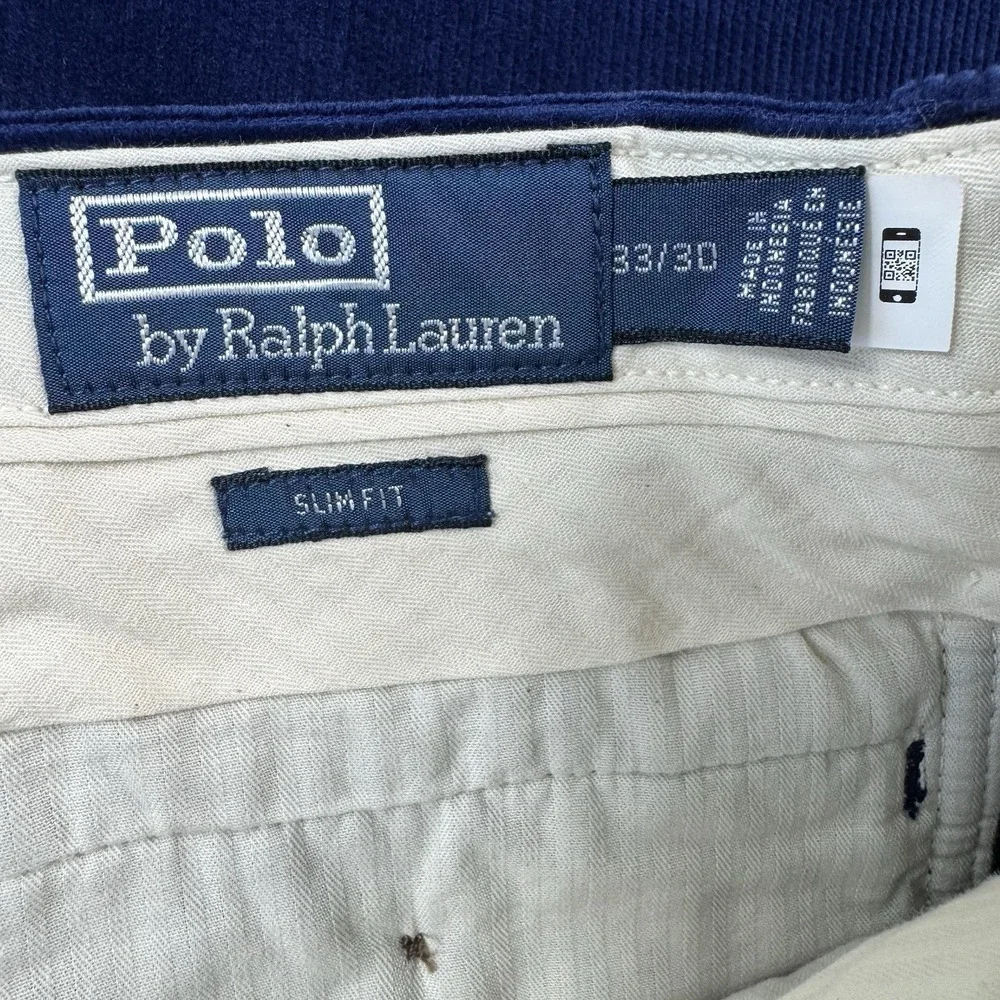 Polo Ralph Lauren Blue Slim Fit Mens Straight Fit Corduroy Pant Size 33X30 NWT